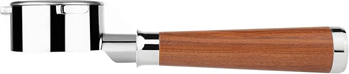 LILQ 54mm Bottomless Naked 3 Ears Portafilter | Compatible with Breville Machines | Stable Handle (Rosewood Flat, 54mm Breville)