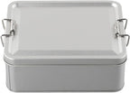 Metal Tin Box, Tinplate Metal Storage Tins Tea Container Rectangular Cookie Box With Lids For Storaging Cookies Snowflake Pastries Tea(M)