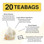 BREWIX, Turmeric Ashwagandha Herbal Tea Bags (20 Pyramid Tea Bags) Adaptogenic Herbs for Stress & Mood Support | Evening Calm & Sleep Support | Real Ingredients From India, Caffeine Free & Naturally Gluten Free | 100% Pure Herbal Blend Packed in Reseal...