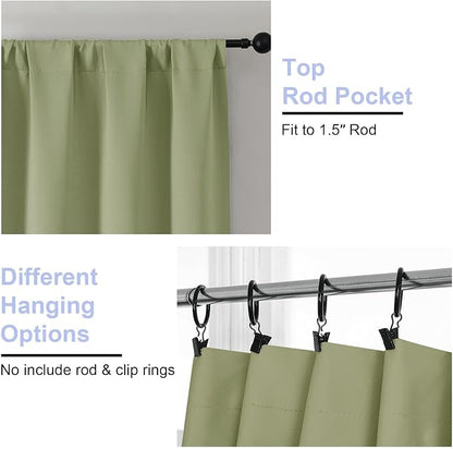 Simplebrand Sage Green Blackout Curtains - Image 4