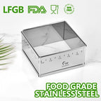 Guowall Stainless Steel Extensible Cake Ring Mold Detachable Square Shaped Mousse Ring Nonstick Cake Mould for Baking Tools - 4in