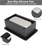 Espresso Knock Box, Coffee Knock Box for Espresso Grounds Disposal, Large Capacity, Equipped with Noise, Reduction Rubber Ring & Steel Holder, Ideal Tool for Espresso Machines, Black (Large)
