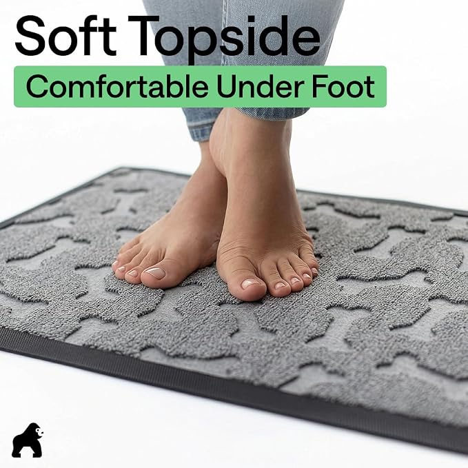 GORILLA GRIP 100% Waterproof All-Season WeatherMAX Doormat, US Designed Natural - Image 8
