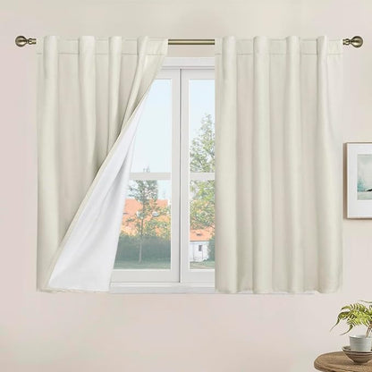 100% Blackout Short Linen Curtains by LAMIT