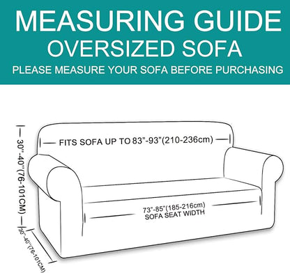 U-NICE HOME Oversized Stretch Couch Cover Slipcover, Burgundy | 3 Cushion Sofa - Image 6