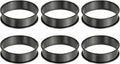 HARFINGTON 6pcs Crumpet Rings 3.15" Nonstick Round Cake Ring Stainless Steel Double Rolled English Pastry Rings for Kitchen Baking Crumpet Dessert, Black