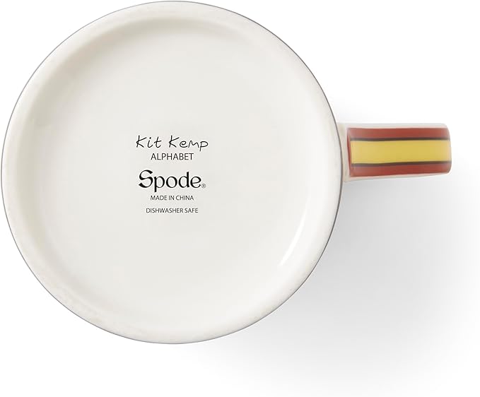 Spode Kit Kemp 12oz Mug, L lnitial - Fine China Coffee Cup with Floral Alphabet Design, Custom Letter Mug for Unique Gift Giving - Personalized Kitchen Drinkware, Dishwasher Safe & Stylish