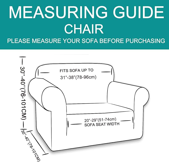 U-NICE HOME Stretch Recliner Chair Cover Armchair Slipcover, Cyan | Furniture - Image 6