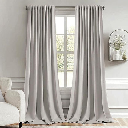 MIULEE Cobblestone Back Tab Blackout Curtains 52x96 Inch Long 2 Panels Set | by MIULEE