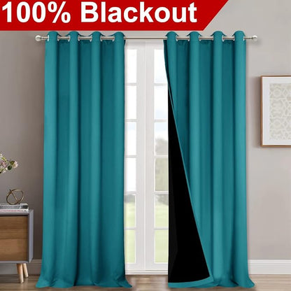 NICETOWN Full Shading Curtains for Windows, Super Heavy-Duty Black Lined - Image 2
