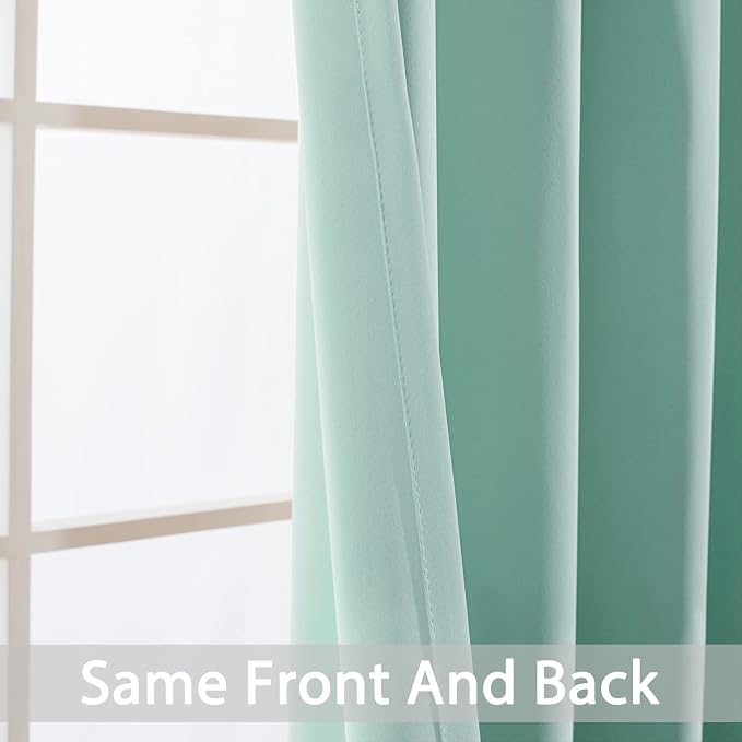 Yakamok Room Darkening Curtains 62x84 inch Length Aqua-Living Room | 2 panels - Image 3