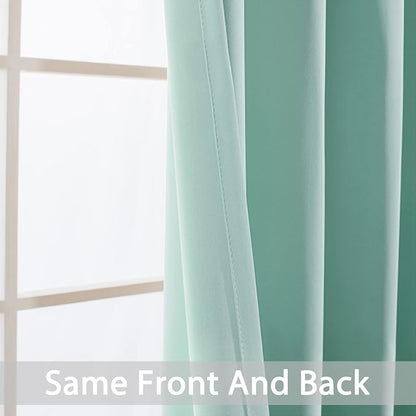 Yakamok Room Darkening Curtains 62x84 inch Length Aqua-Living Room | 2 panels - Image 3