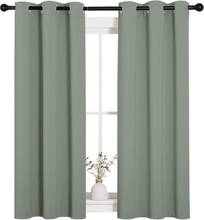 NICETOWN Window Curtain Panels, Thermal Insulated Solid Grommet Blackout - Image 2