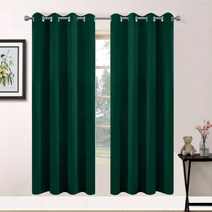 Yakamok Room Darkening Curtains 52x72 inch Length Dark Green-Living Room | 2 by Yakamok