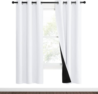NICETOWN White Blackout Curtains 70 inches Long, 2 Pieces, Full Light Blocking by NICETOWN