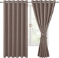 Grommet Blackout Curtains for Bedroom, 70 x 63 Inches Tan, 2 Panels | hermal by Hiasan