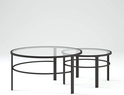 Henn&Hart Round Nested Coffee Table in Blackened Bronze, Coffee Table coffee - Image 14