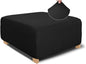 NeColorLife Square Ottoman Cover Jacquard Fabric Ottoman Slipcover Thick by NeColorLife