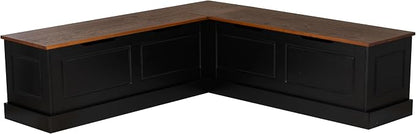 Linon Harris Black and Walnut Backless Kitchen Dining Nook by Linon