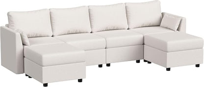 Huatean Home 114.17" Modular Sectional Sofa, 6 Seat Modular Couch - Image 7