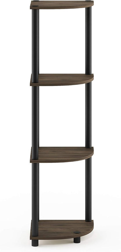 Furinno TURN-N-TUBE Corner Shelf, 4-Tier Corner Bookshelf, Display Storage - Image 4