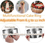 DATANYA Cake Ring Extra High 15cm - Adjustable 6 Inch to12Inch Stainless Steel Round Cake Mousse Molds Baking Ring, 5.9 Inch Deep Cake Mold with Precise Scaling