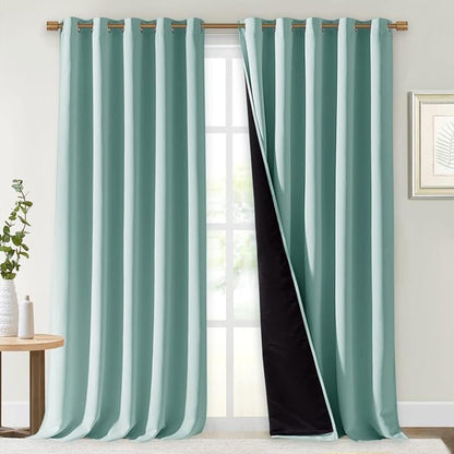 NICETOWN Full Shading Curtains for Windows, Super Heavy-Duty Black Lined by NICETOWN