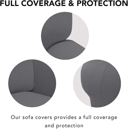 PureFit Stretch Couch Covers for Sofa Large Sofa Slipcovers Gray | 1-Piece Sofa - Image 3