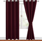 Blackout Curtains for Bedroom 52 x 96 Inches Long Burgundy 2 Panels | Thermal by Hiasan