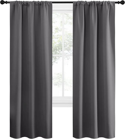 NICETOWN Grey Window Curtains for Bedroom - Image 2