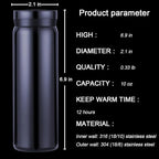 10oz Mini Water Bottle Stainless Steel Thermos Small Flask - Insulated Vacuum, Leak Proof, Keeps Drinks Hot/Cold - Ideal for Coffee, Tea, Water - Blue