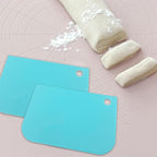 6pcs Cake Scraper Decorating Comb and Icing Smoother Reusable Bread Cream Pizza Cutter-Blue