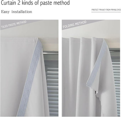 Blackout Curtains for Bedroom Sticky Curtain Blackout Window Cover Self - Image 6