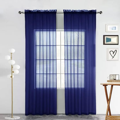 SpaceDresser Sheer Voile Window Treatment Rod Pocket Curtain Panels by SpaceDresser