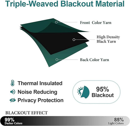 ChrisDowa Blackout Curtains for Bedroom and Living Room 108 Inches Long | 2 - Image 4