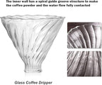 Pour Over Coffee Maker Set - Glass Dripper, Metal Stand, 600ml Heat-Resistant Server, 40 Filters - 4 in 1 for Home or Office (Bronze)