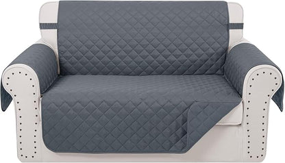 Reversible 45" Small Loveseat Sofa Covers, Dark Blue | Loveseat Covers by LuxshareHome