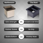 Rattleware Stainless Steel Knock Box | Heavy-Duty Espresso Grounds Container, Welded Bar, Durable and Efficient for Baristas - Quality Coffee Preparation (6"x5.5"x6")