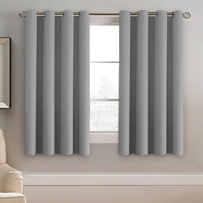 H.VERSAILTEX Blackout Grey Curtains 63 Inch Length Curtains by HVERSAILTEX