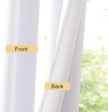 NICETOWN Bedroom 100% Blackout Curtains, 2 Panels, 34 by 36, Snow White - Image 6