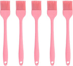 Silicone brush, Oil Brush for BBQ Kitchen Cooking Baking and Grilling (5 PCS,pink)