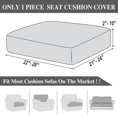 LA MEACK Couch Cushion Cover Seat Cushion Cover Stretch Armchair Cover Separate - Image 6