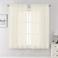 Cream Sheer Curtains 63 Inch Length 2 Panels Set, Elegant Voile Window Curtains by Lecloud