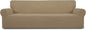 Easy-Going Stretch 4 Seater Oversized Sofa Couch Cover Tan | 1-Piece Extra by Easy-Going