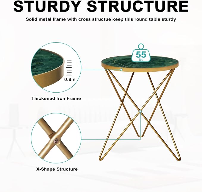 HLR Modern Round Side Table Set of 2, End Table - Image 6