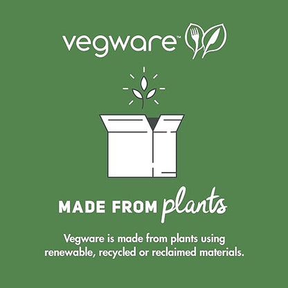 Vegware Compostable 32oz Molded Fiber To Go Containers, Case of 600, Nourish, No-Added PFAS, Reuseable, Bagasse, Meal Prep Food Storage, Suitable for Hot or Cold Food, Choice of Size 4 Lids & bases