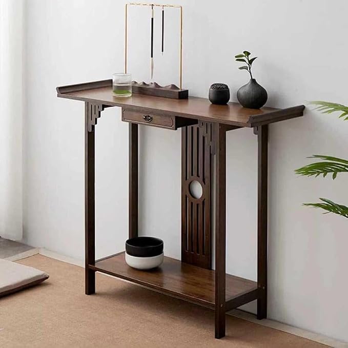 Japanese Style Console Table, Bamboo Accent Table - Image 3