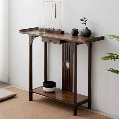 Japanese Style Console Table, Bamboo Accent Table - Image 3