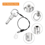 uxcell 2 Pcs Quick Release Pin, 5/16" x 0.5"(Dia. x L) Push-Button Ball Locking Pin 304 Stainless Steel Ring Handle Locking Pin with Wire for Audio Bimini Top Marine, Silver