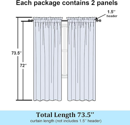 Simplebrand Hunter Green Sheer Curtains 72 Inches Long 2 Panels - Image 7